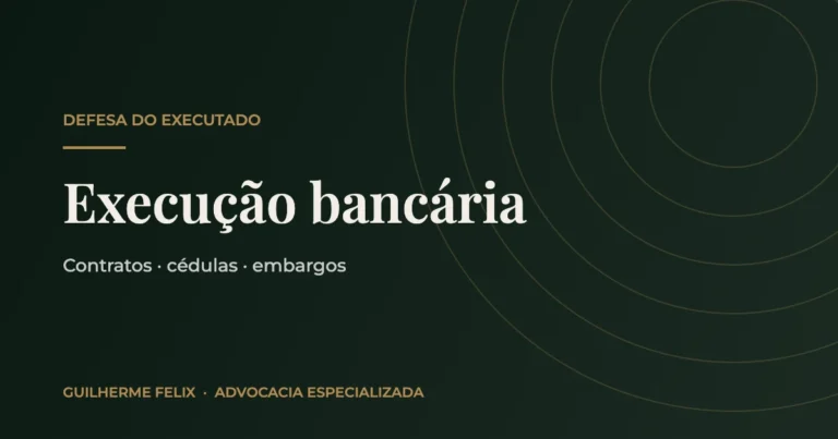 Capa: Execução bancária — Guilherme Felix Advocacia